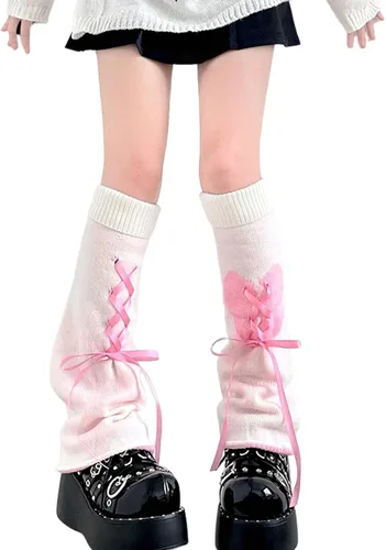 Vista 10 de Sexybody Calentadores de piernas para mujer, Y2K Kawaii con estampado de araña, gótico, Harajuku, Lolita, elegantes y bonitos, calcetines japoneses