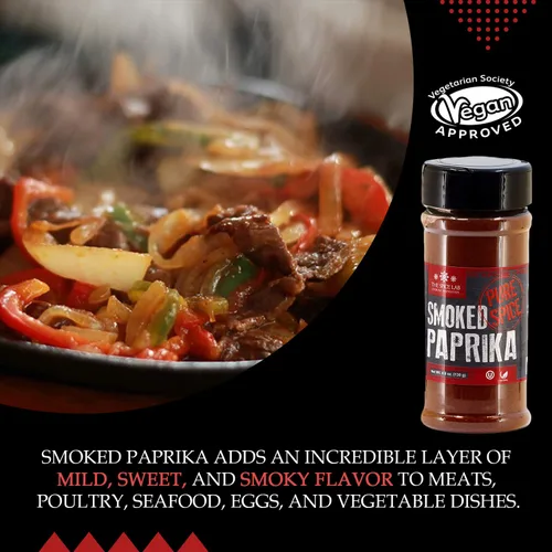 Vista 5 de The Spice Lab Pimentón ahumado en polvo, de alto color, ASTA 120+, 1.8 onzas, tarro francés – Polvo de pimentón español gourmet prémium – Vegano