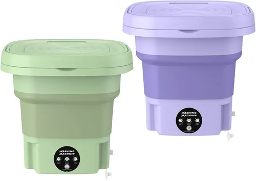 Vista 9 de Mini lavadora portátil para el hogar, lavadora automática plegable de 8 l con cubo de secadora rotativa, para ropa de bebé, ropa