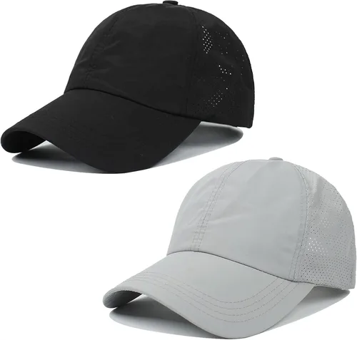 Vista 2 de Gorra de béisbol para mujer, con diseño de cola de caballo, ajustable, de malla de secado rápido, para correr, deportes, camionero