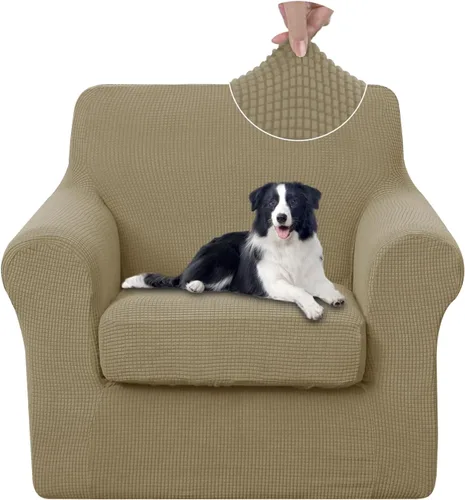 Vista 11 de U-NICE HOME Funda elástica para sofá de 3 piezas, funda de sofá lavable con cojín de asiento individual para sofá de 2 cojines, apta para mascotas