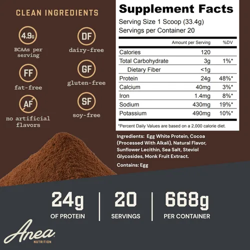 Vista 4 de Polvo de proteína de anea, polvo de proteína de clara de huevo, sabor a