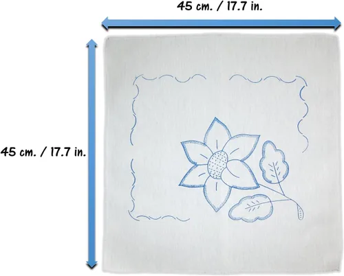Vista 2 de Servilletas para bordar a mano mexicanas con dibujo Servilletas mexicanas con dibujo para bordar a mano (Flores 2)