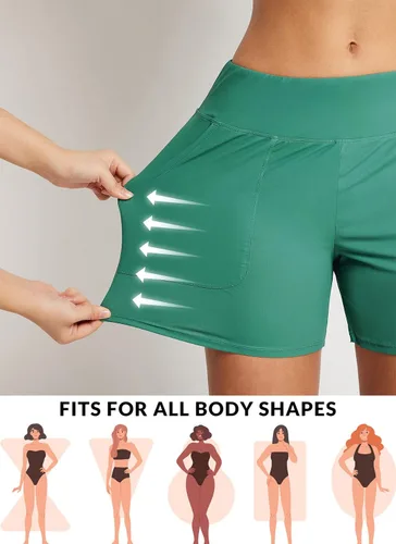 Vista 102 de baleaf Traje de baño de cintura alta de 3, 5, 7, 9 pulgadas, para mujer, de secado rápido, con bolsillos