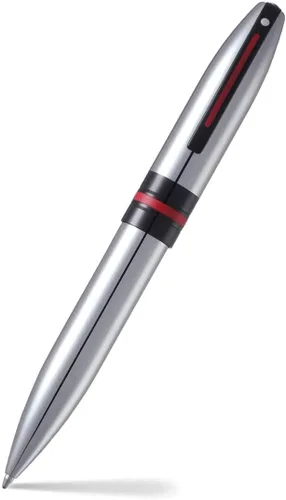 Vista 9 de Sheaffer Icon Chrome con aplicaciones PVD negro brillante - Med Nib Cromado