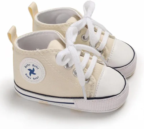 Vista 5 de Zapatos unisex para bebés, niñas y niños, suela suave, lona para recién nacidos, primeros pasos, zapatillas altas antideslizantes