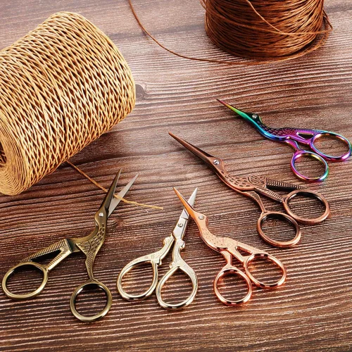 Vista 7 de Tijeras clásicas de cigüeña, con punta de acero inoxidable, diseño de grúa, de 3.6 pulgadas, para bordado, manualidades, trabajo de aguja, trabajo