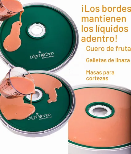 Vista 3 de 4 hojas de deshidratador de silicona de cuero de frutas con bordes, no tóxicas para deshidratadores redondos Nesco, molde de labios, retiene