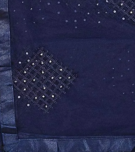 Vista 2 de Indian Hawker Red bordada Dupatta Chunni para mujer