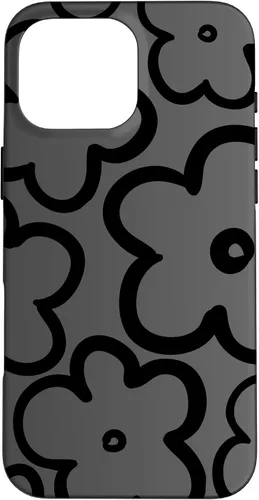Vista 19 de Cute Flower Pattern Wildflower Charcoal Grey Black Floral Case for iPhone 17