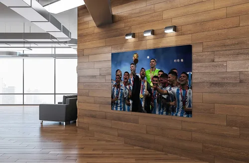 Vista 4 de SpiritualHands Lionel Messi - Póster en lienzo de Messi Argentina, póster de fútbol de Leo Messi para dormitorio de niños, 8 x 12 pulgadas, listo