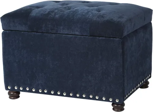 Vista 11 de Joveco Otomana rectangular de 24" con almacenamiento para sala de estar, banco tapizado con asiento y reposapiés con tapa abatible, reposapiés