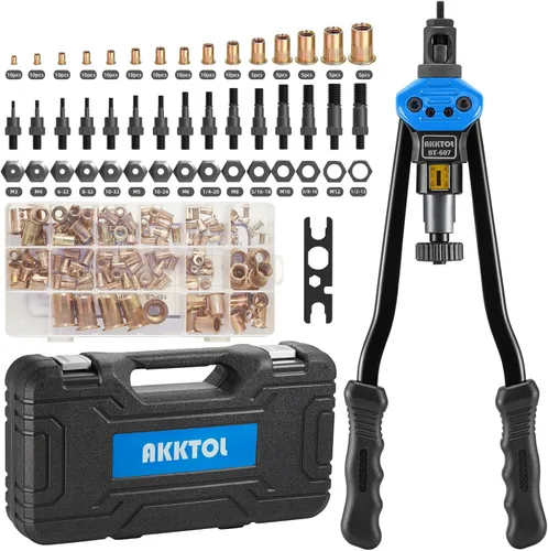 Vista 2 de AKKTOL Herramienta de tuerca de remache y pistola de remache Kit de anclaje de pared hueco y resistente