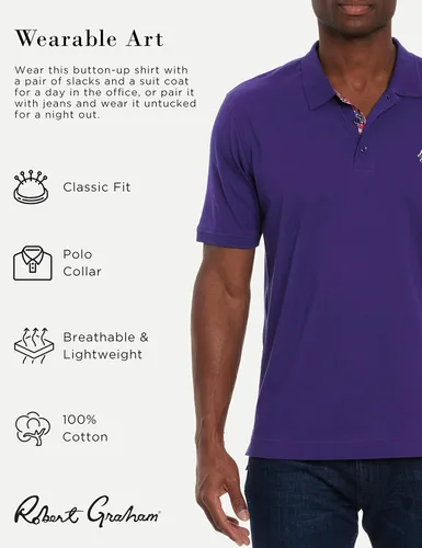 Vista 2 de Robert Graham Bowler para hombre, polo 100% algodón