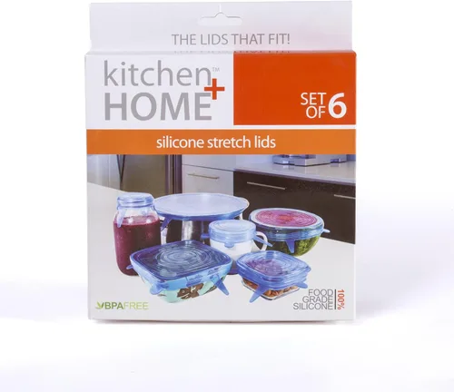 Vista 7 de Kitchen + Home - Juego de 10 tapas elásticas de silicona para guardar alimentos, sin BPA, aptas para lavavajillas, microondas, horno y congelador