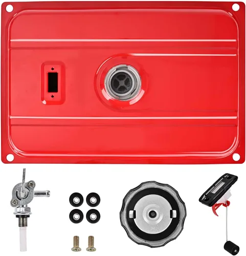 Vista 5 de Tanque de combustible de 5 galones para generador con filtro, medidor, tapa universal compatible con EC2500 (5 galones, rojo)