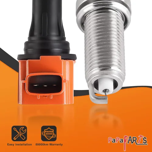 Vista 6 de PAPAPARTS Juego de 6 bobinas de encendido UF550 y bujías de iridio compatibles con Infiniti JX35 M35 Q50 Q70 QX60 EX35 FX35 G25 G35 Nissan 350Z