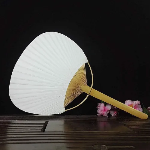 Vista 3 de 2 unids lote blanco ventilador de paleta - fiesta de papel decorativo eléctrico hogar portátil ventiladores de pared mano encaje japonés Cajón