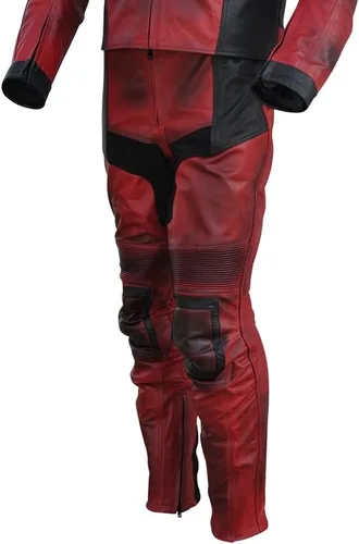 Vista 2 de Classyak Pantalones de moto de cuero real para hombre con protector de rodilla