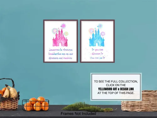 Vista 7 de Juego de decoración de pared con citas inspiradoras – Castle World, arte de pared motivacional para decoración de habitación, póster para niños
