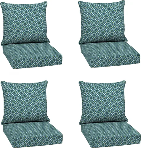 Vista 18 de Arden - Juego de cojines de asiento profundo para exteriores, 22x24, Alana Tile