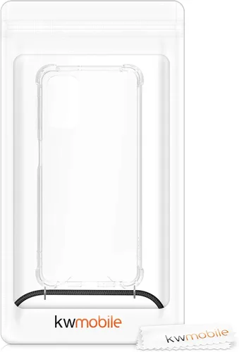 Vista 7 de kwmobile Funda cruzada compatible con Samsung Galaxy A32 5G - Funda transparente de TPU con correa de cordón - Negro/Transparente