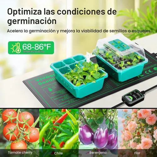 Vista 6 de VIVOSUN Alfombrilla térmica de plántulas de 10 x 20.75 pulgadas