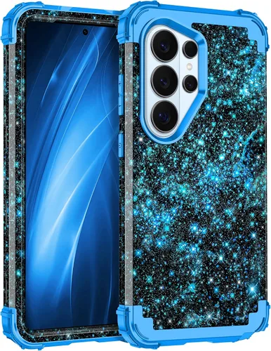 Vista 52 de Miqala Funda para Galaxy S21 FE 5G, brilla en la oscuridad, tres capas, resistente, protección a prueba de golpes, parachoques de plástico