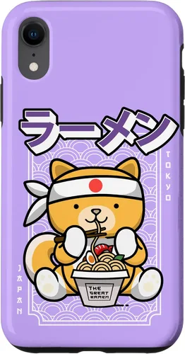 Vista 8 de Funda Kawaii para iPhone 15 Ramen Dog Shiba Ramen Fideos Estilo Japonés