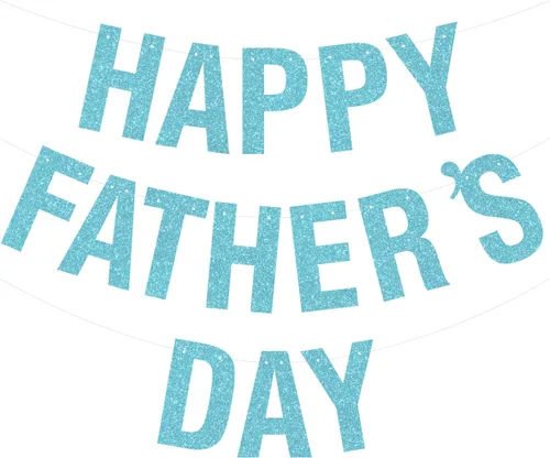 Vista 20 de Pancarta dorada con texto en inglés «Happy Father's Day» para el Día del Padre, decoración de fiesta del padre, guirnalda de fondo para el día