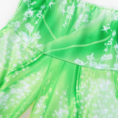 Vista 5 de Melaura Disfraz de Tiana de Halloween para niñas, vestido de princesa de cuento de hadas para cosplay, carnaval