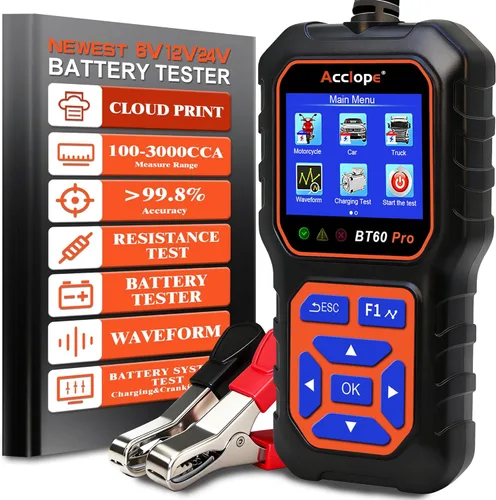 Vista 17 de BT60 Pro Probador de Batería de Coche, Analizador Digital con Impresión en la Nube, Verificador de Batería de 6V/12V/24V para AGM, Litio