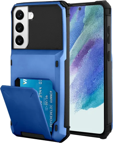 Vista 18 de Funda tipo cartera para Samsung Galaxy S22 con ranura para 2 tarjetas de crédito Funda a prueba de golpes Hybrid Heavy Duty Protection Armor Funda