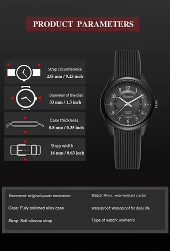 Vista 5 de Reloj de pulsera para enfermera, fácil de leer, correa de silicona, resistente al agua, de segunda mano, para mujer