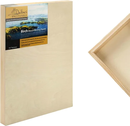 Vista 8 de Da Vinci Pro Panel de madera de abedul de 1-5/8 pulgadas de profundidad, paquete de 4 paneles rectangulares medianos, textura fina, resistente a