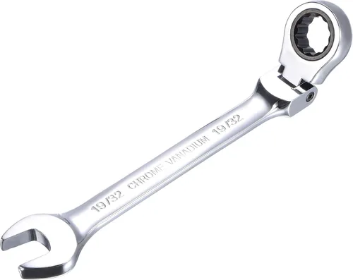 Vista 10 de uxcell Llave combinada de trinquete de cabeza flexible de 9/32 pulgadas SAE 72 dientes 12 puntos de trinquete de caja terminada herramientas