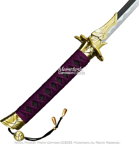 Vista 6 de 38" Amenoma Kageuchi de acero inoxidable Katana Samurai Sword Impact Video Game Prop