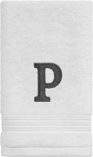 Vista 15 de Avanti Linens - Toalla de dedos, algodón suave y absorbente, decoración de baño bordada (colección de monogramas, inicial G)
