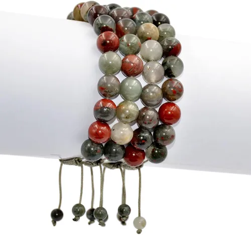 Vista 3 de AD Beads - Pulseras de gemas naturales de 0.39 pulgadas, cristales de sanación, macramé ajustable de 7 a 9 pulgadas