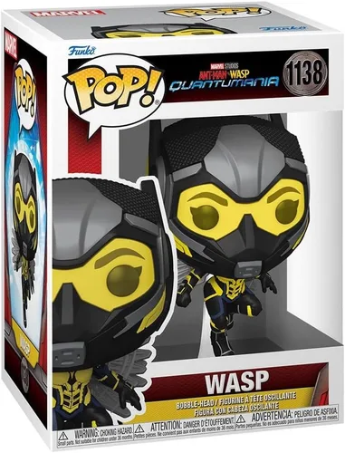 Vista 2 de POP Marvel: Ant-Man and The Wasp: Quantumania - Figura de vinilo de Wasp Funko (con funda protectora de caja compatible), multicolor, 3.75 pulgadas