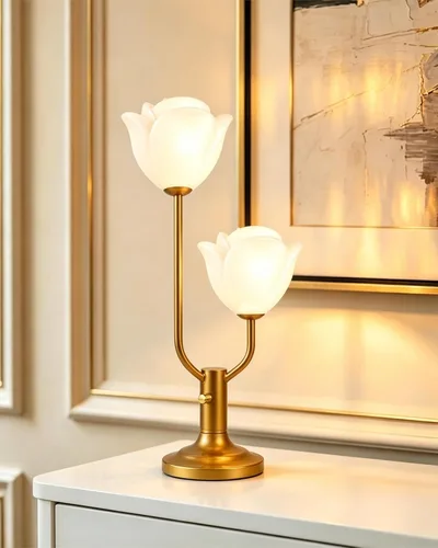 Vista 16 de Lightdot Lámpara de Mesa de Flores Doradas para Dormitorio, 2 Cabezas Florales 3000K Luz Blanca Cálida Regulable Lámparas de Mesita de Noche