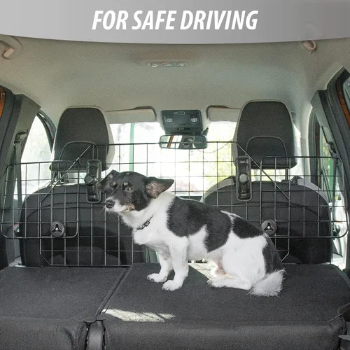 Vista 7 de ZONETECh Barrera universal para mascotas para perros, de alta calidad, color negro, resistente, alambre recubierto ajustable, divisor