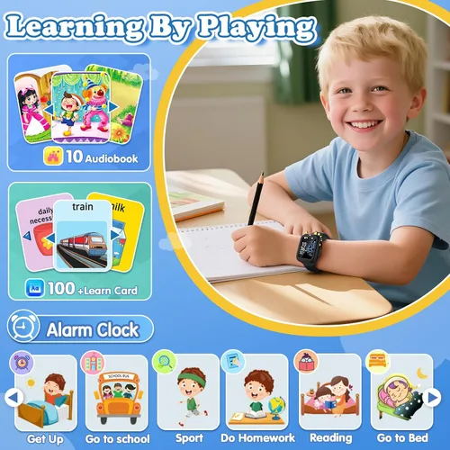 Vista 7 de Reloj Inteligente para Niños Regalo para Niños de 3-12 Años con 39 Juegos Despertador Cámara Reproductor de Video y Música Podómetro Linterna