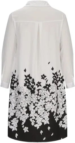 Vista 5 de Ceboyel Vestido midi de lunares para mujer, longitud hasta la rodilla, media manga, vestido casual holgado, vestido camisero, vestido elegante