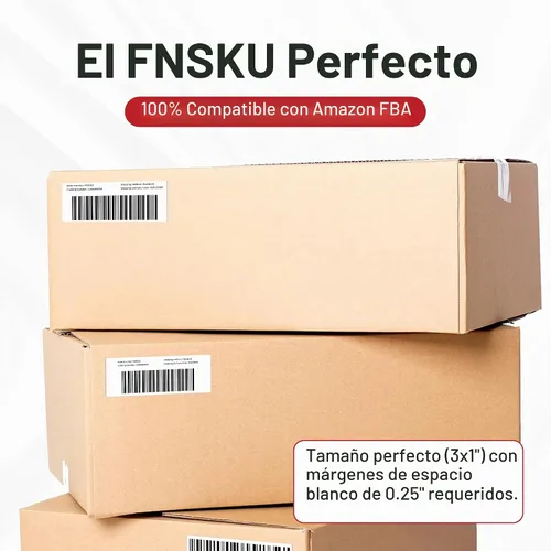 Vista 3 de Rockland Guard Etiquetas térmicas directas de 3 x 1 pulgada (1,300/rollo) - Etiquetas de código de barras FNSKU de Logística de Amazon, etiquetas