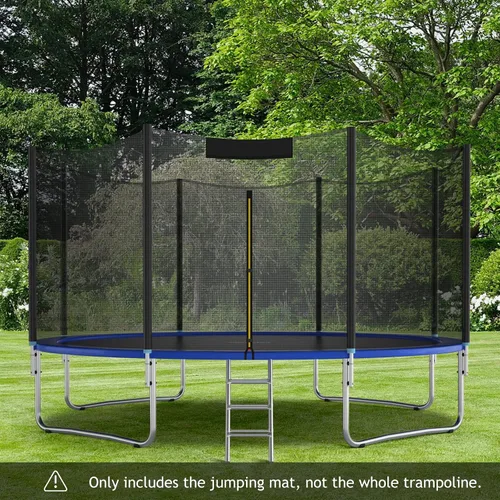 Vista 7 de GYMAX Tapete para cama elástica, 8 pies/10 pies/12 pies/14 pies/15 pies/16 pies, tapete de repuesto para trampolín con anillos en V