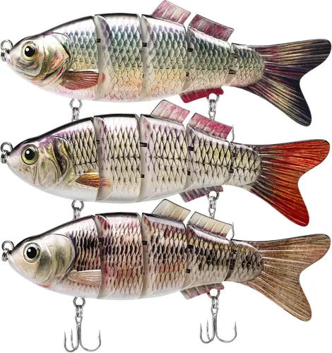 Vista 10 de TRUSCEND Swimmax - Señuelos de pesca fáciles de atrapar con ganchos BKK, ondulación, vibración, traqueteo y gorgoteo para más mordeduras, cebos
