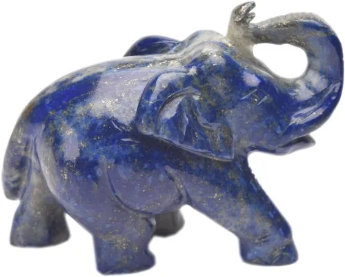 Vista 2 de GEMHUB 1400-1500 Ct.(aproximadamente) Estatua decorativa tallada a mano del elefante de lapislázuli V-7861, Piedra