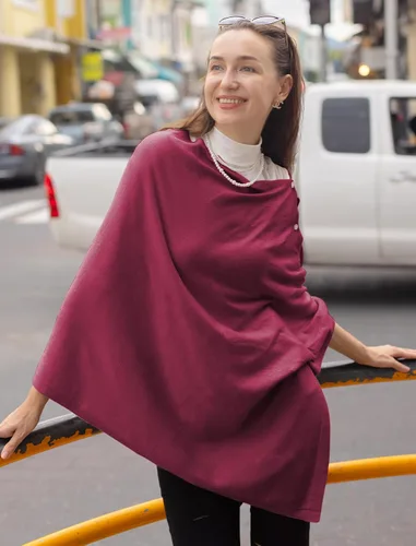 Vista 33 de MissShorthair Versatile Women's Shawl Wrap – Soft Knitted Poncho Cape Scarf for Fall Winter