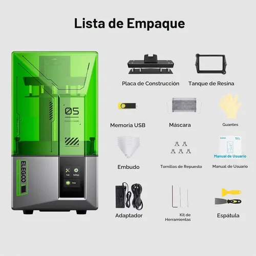 Vista 9 de ELEGOO Mars 5 - Impresora 3D de resina MSLA, sensor mecánico inteligente, nivelación automática inteligente, fuente de luz COB, pantalla LCD mono 4K